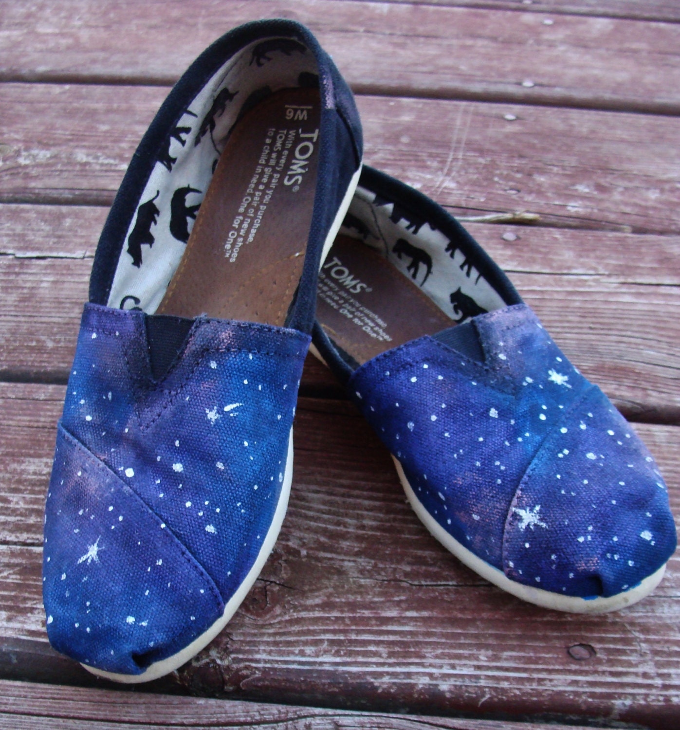 Galaxy Hand-painted TOMS canvas shoes