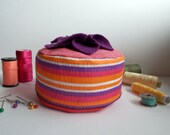 Pincushion Flower felt fun gift beautiful fabrics with button detail