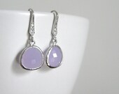 Wedding Jewelry, Bridesmaid Gifts, Powder Blue Glass Earrings, Drop, Dangle, Mom Gift