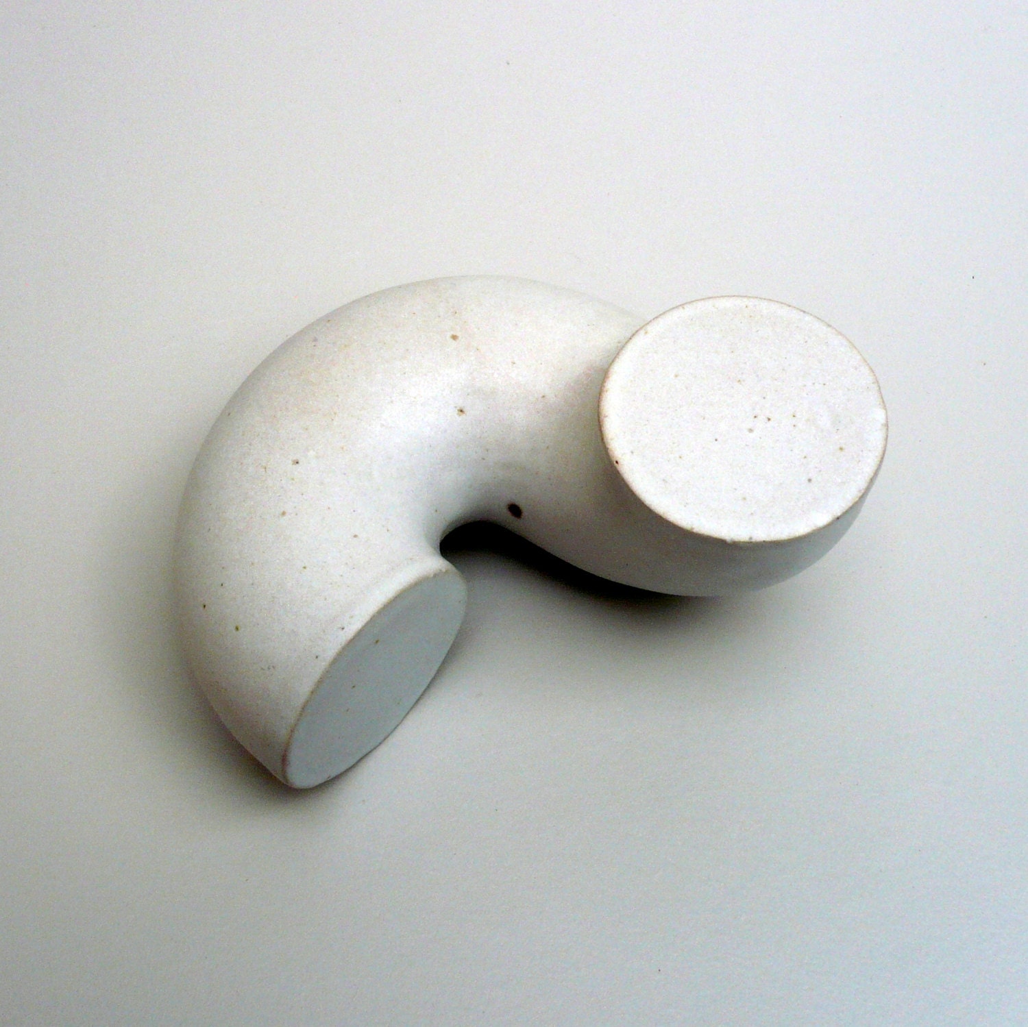 Minimalist Ceramic Sculpture, Contemporary Art, White Sculpture