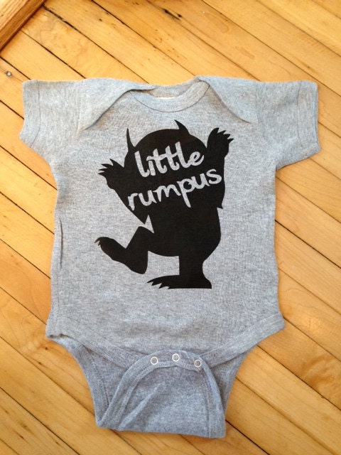 Cute Where The Wild Things Are Little Rumpus Baby Onesie- Pick Your Color. Pick Your Size.