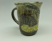 Yellow skirt girl mug cup.