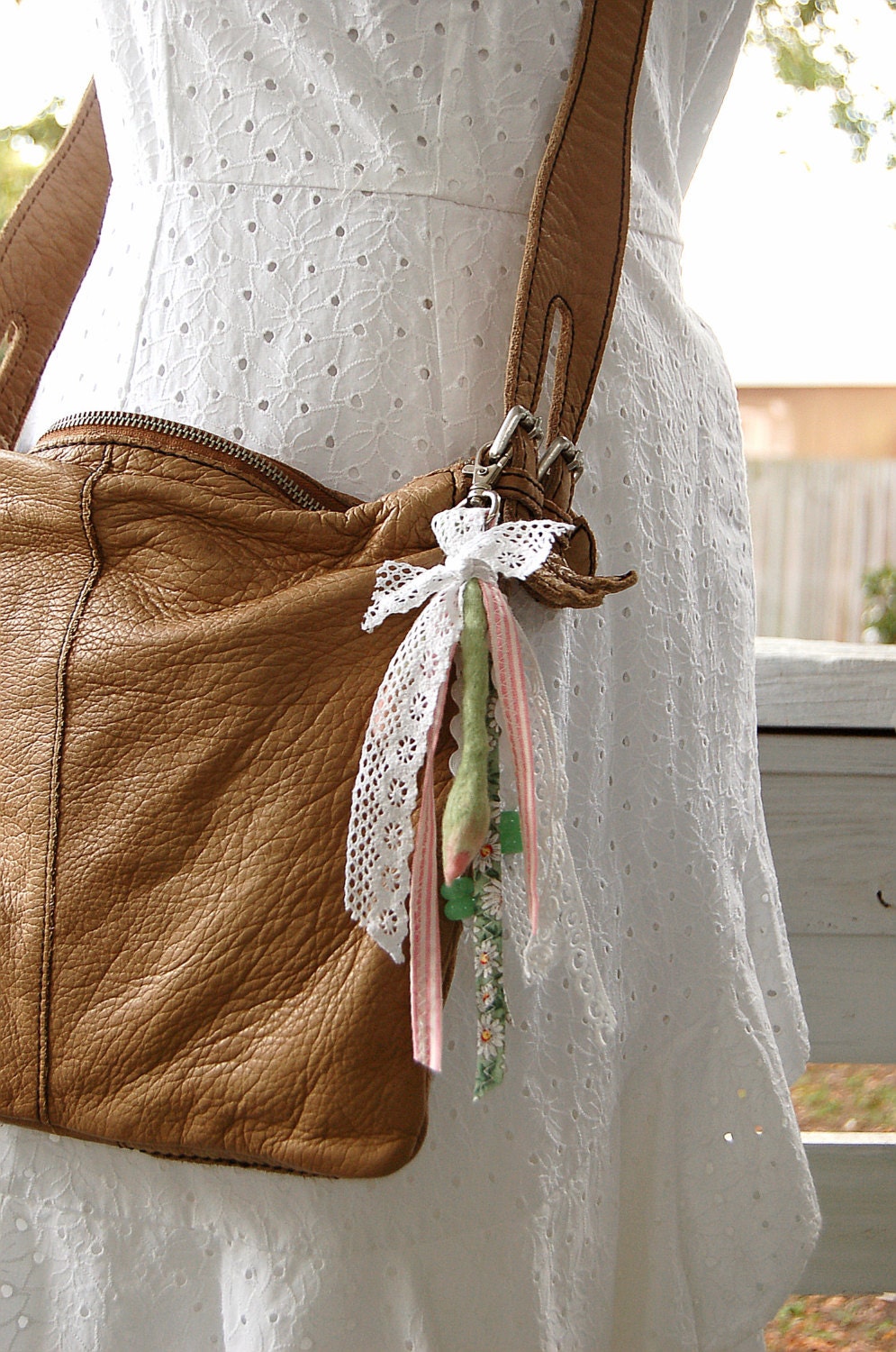pocket chain ,, potpourri " with merino wool - felted flower