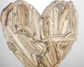 Large 12" Wall Hanging Driftwood Love Heart - Handmade in Devon