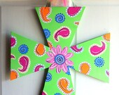 Hand painted Wooden Cross Door Hanger