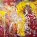 Practicing Forgiveness No. 3, original abstract expressionist painting in red, yellow, purple.