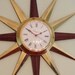 Free Shipping - Vintage Mid Century Starburst, Sunburst Atomic Era Wall Clock