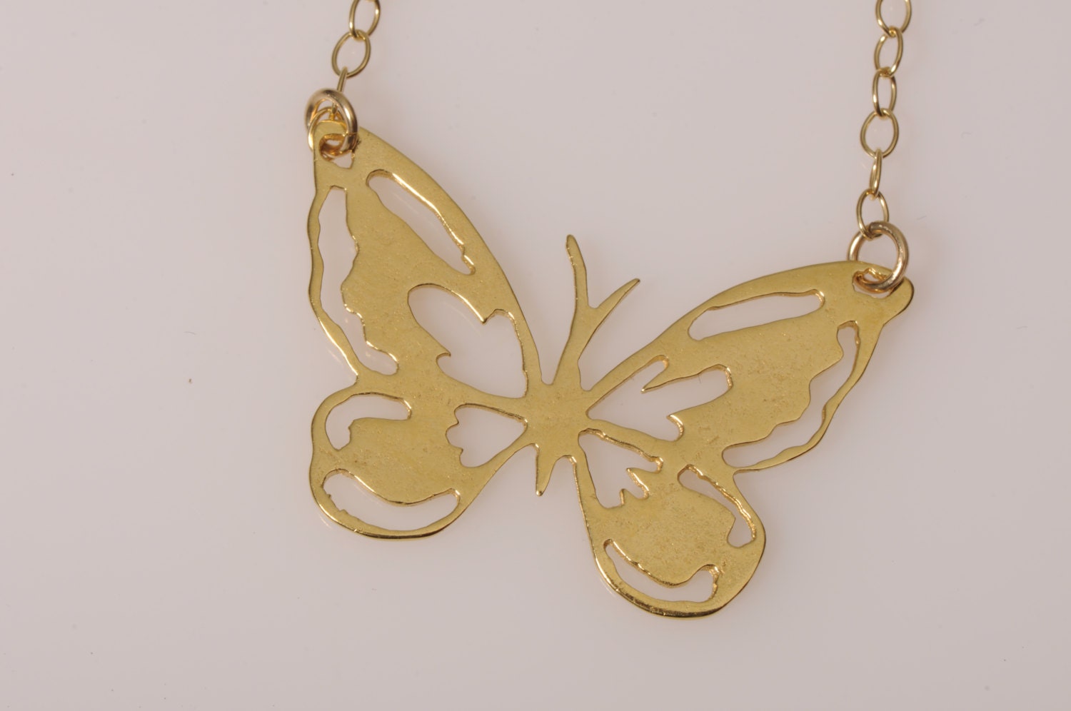 Butterfly 18k gold plated pendant necklace