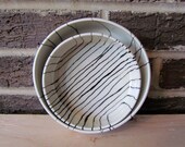 Black and White Lined Nesting Bowls. Modern. Graphic. Two handmade ceramic nesting bowls. Housewarming gift.