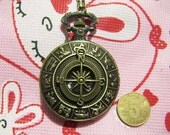 Zodiac compass Pocket Watch Necklace