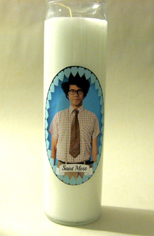 Maurice Moss Richard Ayoade  The IT Crowd Magic Blessing Candle