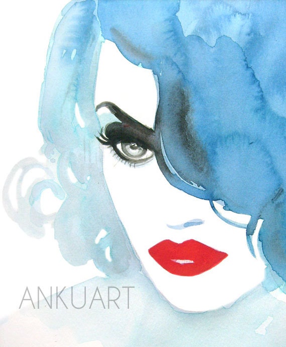 FEMME FATALE,  Print of an Original Watercolor Fashion Illustration, fashion art