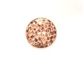 8pcs 5/8" Rose Pink Gold Hammered Round Plates Circles One 1 Hole Pendant Charm Earring Jewelry 16mm 104228