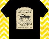 The Walking Dead Inspired Welcome to Woodbury Unisex Adult Black Short Sleeve Tshirt