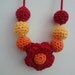 The Señorita Necklace no.2 - Crocheted Baby Necklace, little girls' jewelry - crocheted children's necklace, red, orange and yellow
