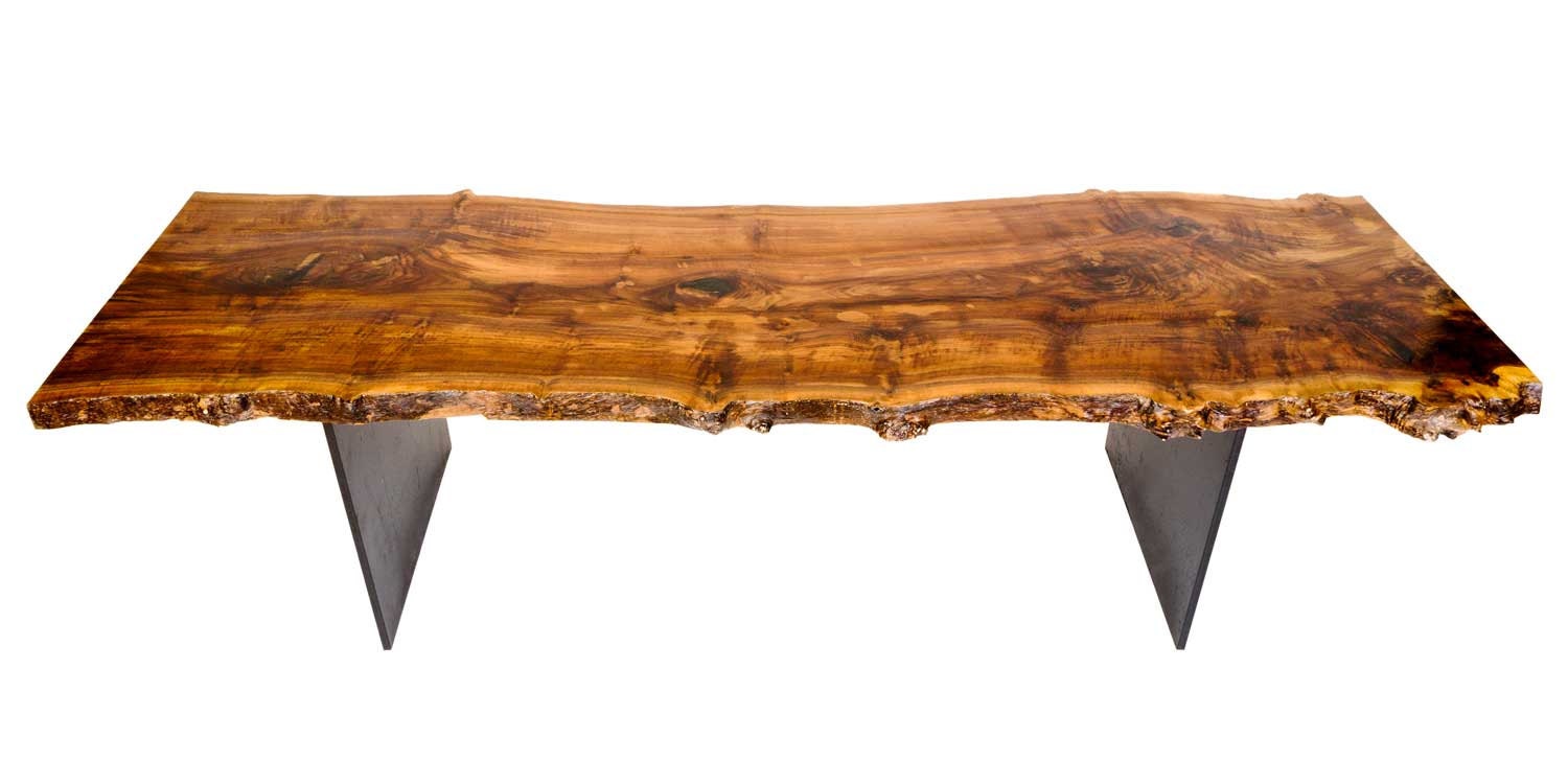 Claro Walnut Burl Wood Desk/Dining Table