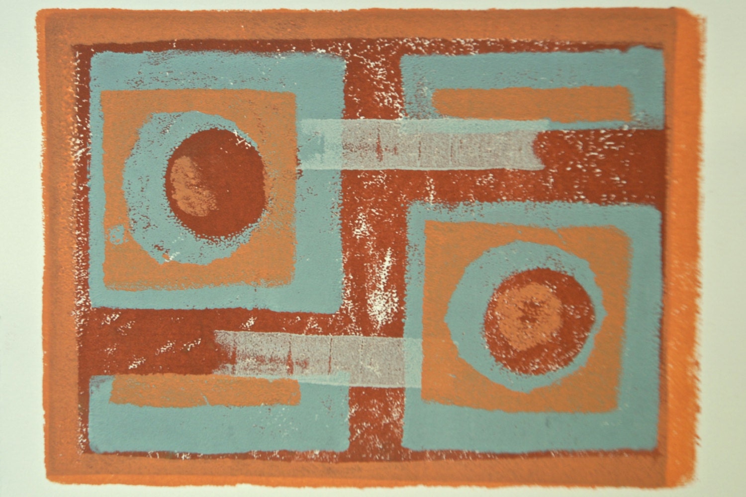 6 Original Cards - Mid Century Inspired Design - Hand Printed