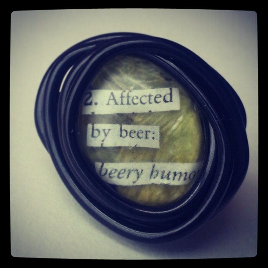 Dictionary Hop Ring by BreweryFerment on Etsy