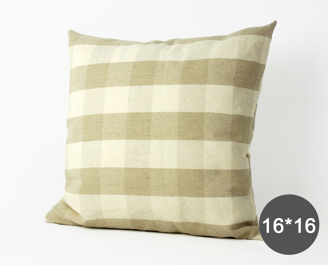 Housewares Stripe Pillow Cover Pillow Case Cushion Cover Cushion Case Hemp Cotton Lattice Pillows 16x16 Zipper Closure 1410-01