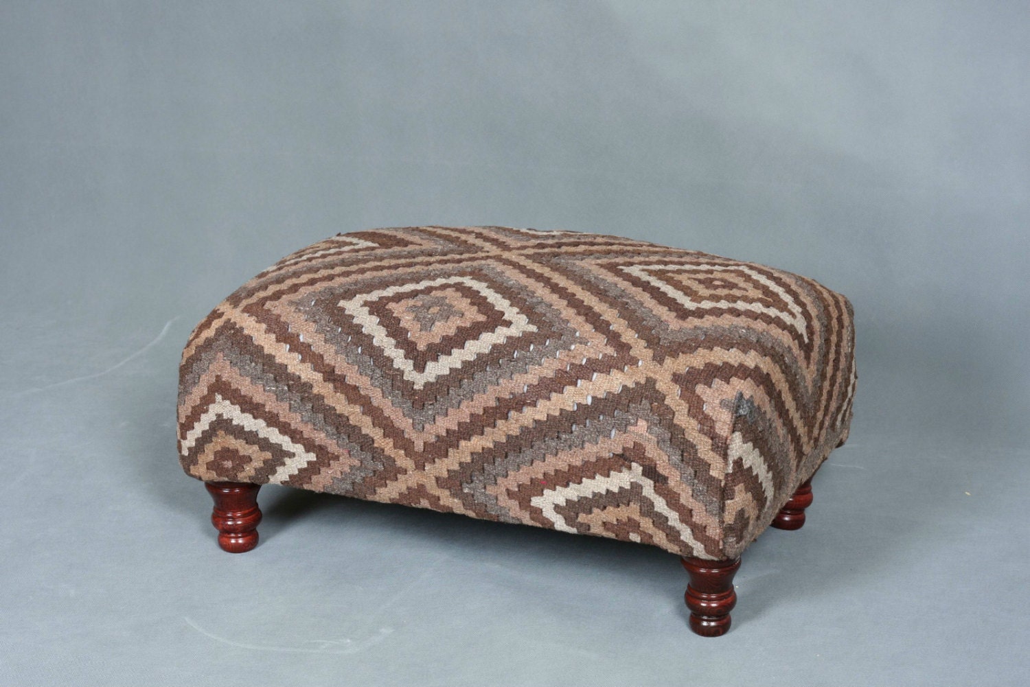 Handwoven Wool Kilim Foot stool banch sofa chair patchwork