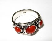Silver ring. The original ring of oxidized silver 925 with natural carnelian. 100% handmade. Free Shipping