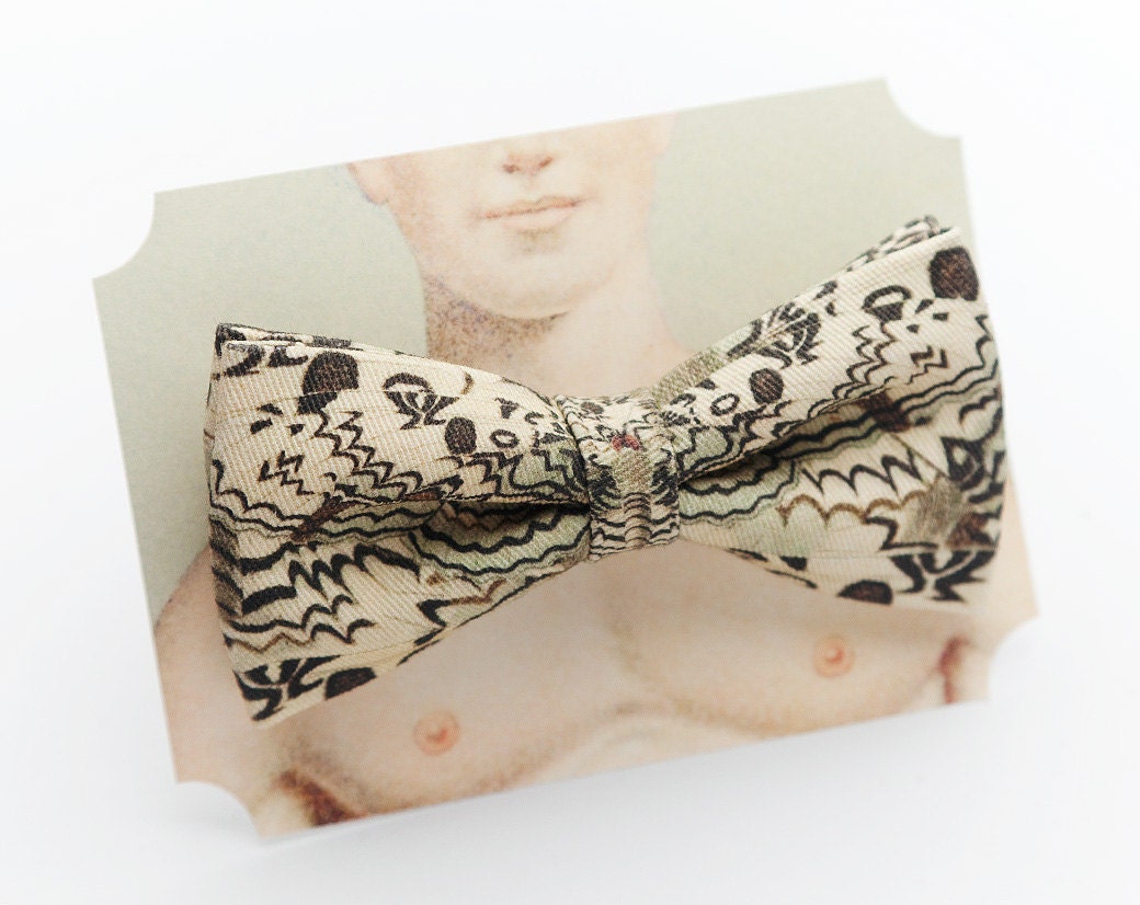 Goth Moth Clip-On Bow Tie