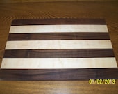 Cutting board Maple Walnut wood handmade in Maine
