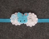 15% OFF-Blue Easter Bunny Flower Headband-Baby Girl Headband-Preemie Headband-Newborn Headband-Infant Headband-Child-Toddler