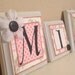 Nursery wall letters, personalized/custom baby name letters, baby gift, girl nursery decor, kid /child wall art, pink, green letter block