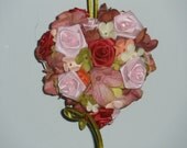 Unique Flower Girl bouquet, Handmade Heart, Floral embellished ornament, victorian looking treasure