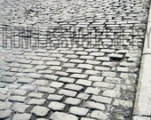 Cobblestone photograph, Architectural photography, Montreal, 8x10, Road, Fine Art, Wall Art, Black and white