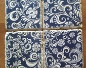 Navy Blue and White