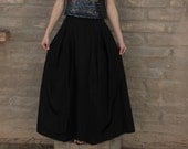 Black taffeta long formal skirt size extra small