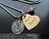 Handstamped Jewelry. Catholic Jewlery. St Mary Magdalene. Sinner. Motivation. Sympathy. Hand Stamped. Pearl. STERLING Silver Chain.