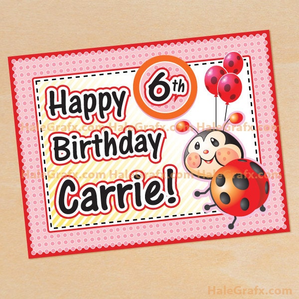 Ladybug Birthday Mini Poster Printable, DIY File Il_170x135