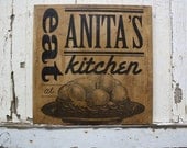 Personalized Vintage Advertising Art of EGGS, Wood Sign for the Kitchen, Pantry or Home