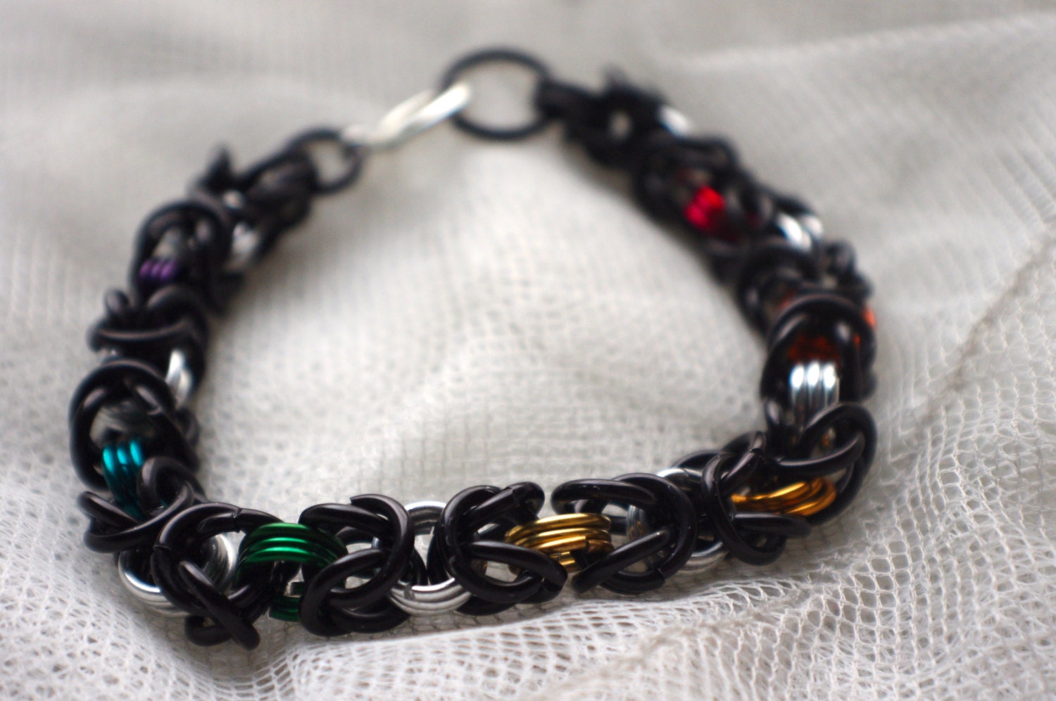 Byzantine Chainmaille Bracelet - Rainbow - Chainmail - Chainmaille Jewelry - Gay Pride