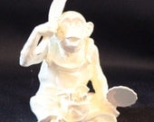 Handsome Chimp Off The Old Block. Modified / one-off vintage resin figurine.