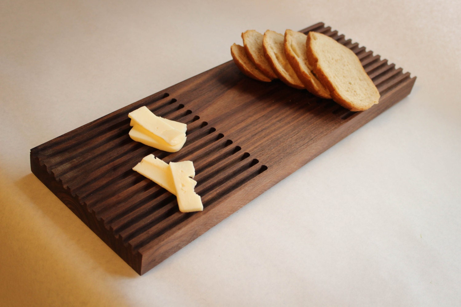 Modern Grooved Bread and Cheese Serving Board - Cutting Board - Custom, Personalized - Wedding Gift, Anniversary Gift, Housewarming