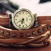 double wrap around rivet  leather wirst watch,rivet watch,vintage watch,handmade wirst watch,leather band watch,lady watch,men watch