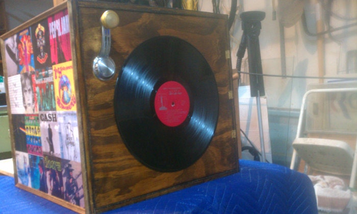 Handmade Vinyl Record Storage Cabinet LP Case Box