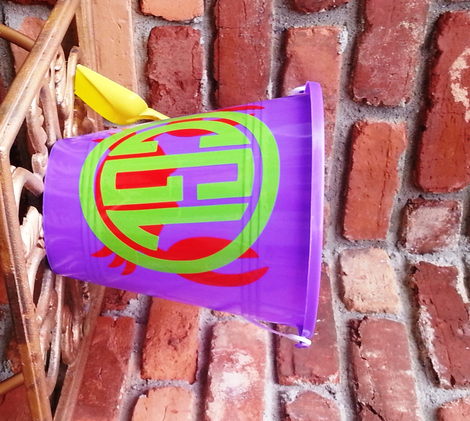 Personalized Sand Pail, Beach Bucket with Custom Monogram for Summer fun, beach, pool, vacation
