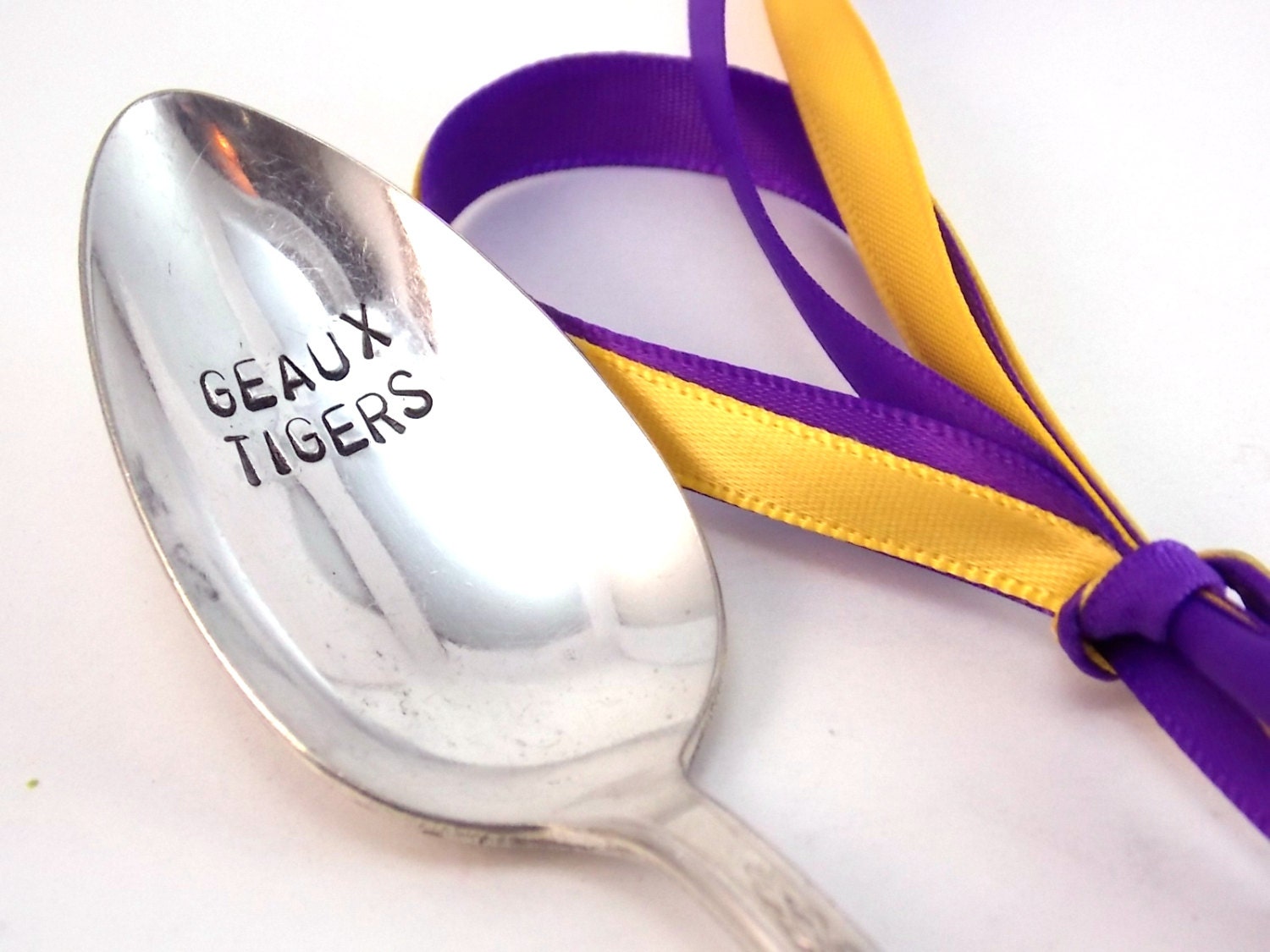 Geaux Tigers Spoon - gift under 10, LSU Tigers, graduation gift, football spoon, tailgating spoon