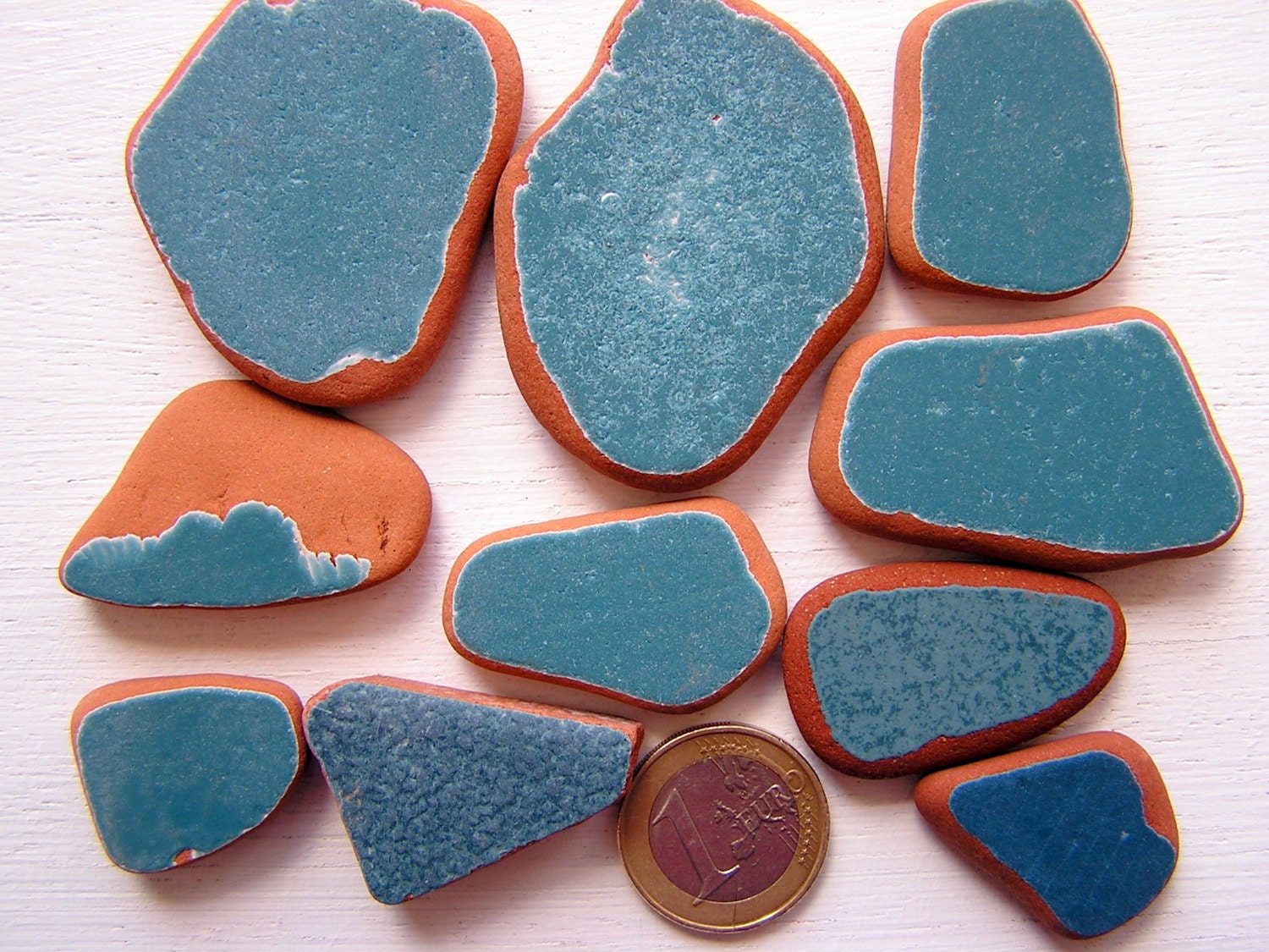 10 blue Sea pottery, sea pottery jewellery,sea glass pottery,sea glass beads, Unique pieces of the Mediterranean sea