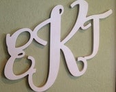 18'' inch tall Wood Letter monogram-home decor- wedding decor custom monogram JB Cursive font