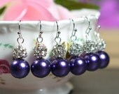 Bridal Drop Earrings Wedding Dangle Earrings Bridal Jewelry  purple amethyst Tear Drop Earrings Bridesmaid Gift ,peacock