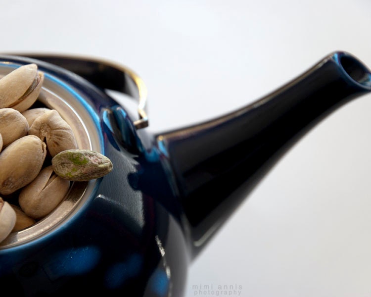 Pistachio Teapot Photograph, Fine Art  Print, 8x10, Food Photography, Kitchen Decor, Quirky Still Life