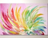 Original modern art painting "blossom in light" , abstract contemporary artwork, wall decoration,acrylics,tree,colorful,nature,flower,decor
