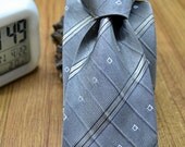 Gray mens necktie - Woven Man Tie - Necktie, Bowtie Handmade - Best Gift - loadstar
