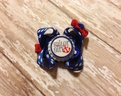 Sailor Girl & Anchor Bottle Cap Bow - Hair Accessories - anchor, sailor, red white blue 